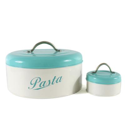 China Decorative Tin Metal Biscuit Storage Container Round Cake Cupcake Cookie Storage Box Kitchen Storage Bin For Baking for sale