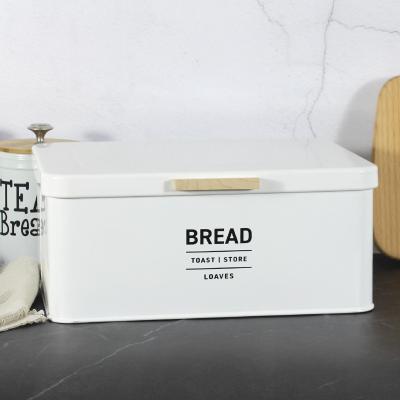 China Stored Food Storage Bin Container Vintage Galvanized Metal Bread Loaf Storage Box for sale