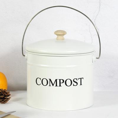 China Peculiar Smell Kitchen Food Storage Canister No Galvanized Iron Compost Box For Kitchen Compost Bin With Charcoal Filter for sale