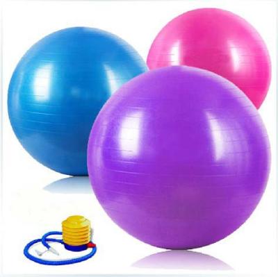 China Exercise 65cm Yoga Ball PVC Fitness Equipment Yoga Exercise Ball With Foot Pump Anti Quick Burst Yoga Ball for sale