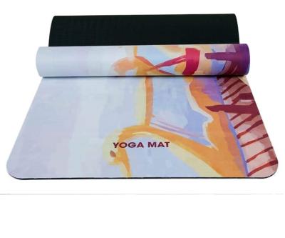 China Beautiful Non-slip Design Suede Natural Rubber Yoga Mat for sale