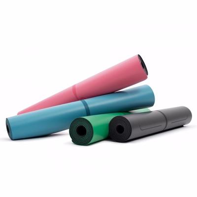 China Durable Factory Price Eco-Friendly Different Colors 3/4/5 Mm Thickness Yoga Mat PU Yoga Mat With Natural Rubber Body Line for sale