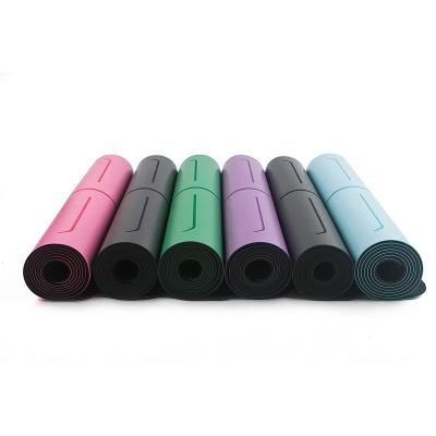 China Wholesale customlogo organic durable natural rubber yoga mat non slip PU natural rubber yoga mat in 183cm*61cm 6mm with portable strap for sale