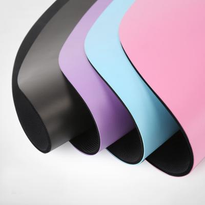 China Large Size Durable Natural Rubber Pilates Customized Gym Mat Polyester PU Yoga Mat Exercise Mat Organic for sale