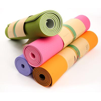 China Durable Custom Logo Double Layer Custom Color Ebellay Tape Single Layer Yoga Mat 6 Mm For Yoga Workouts for sale