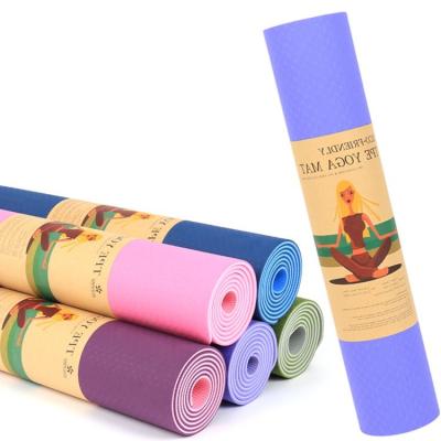 China Ginastica eco-friendly durable 5mm tapete yoga mat pilates 6mm 183x61x0.6 with eco-friendly carrier strap yoga mat band for sale