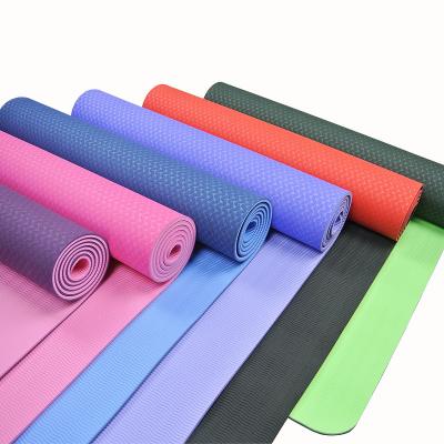 China Durable Yoga Mat With Carrier Strap Double Layer Tape Eco Friendly Non Slip Yoga Mat Custom for sale