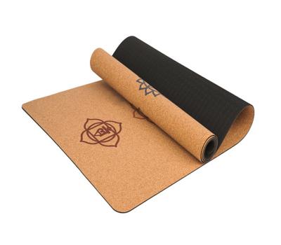 China Cork Yoga Mat Wholesale Eco-Friendly Custom Logo Cork Rubber Yoga Mat 3/4/5MM Thickness Yoga Exercise Mat for sale