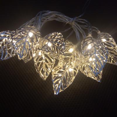 China China Battery LED Metal Tree Leaf Christmas String Light Fairy Night Lighting for sale