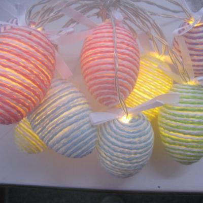 China Battery Operated Line Light String Ball String LED Easter Egg Paper Lights for sale