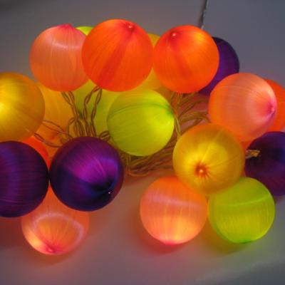 China Christmas Festival Decoration LED Cotton Balls String Holiday Colorful Battery Operated Led Light for sale