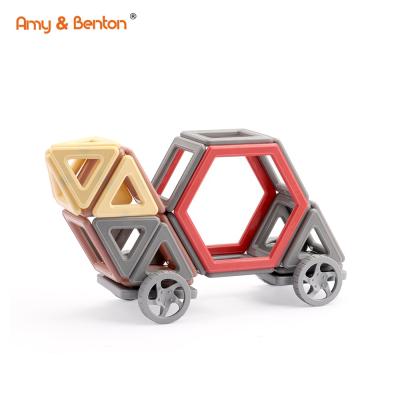 China Construction Toy Amy Benton Animal Magnetic blocks educational toys for children 34 PCS primary set design with wheels for sale