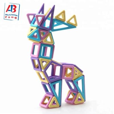 China Plastic Building Toy 185pcs Moose Deer Crastle Magnetic Building Block Tiles For Parent-child for sale