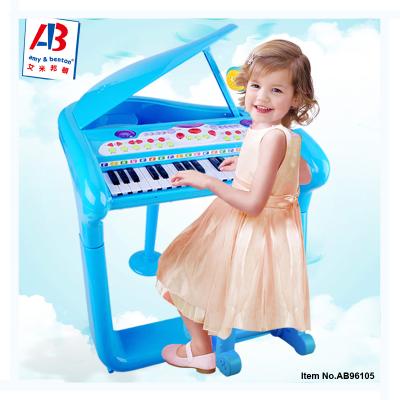 China Battery Operated Toy 37 Keys Plastic Children Learning Toy Piano Musical Instrument With Chair for sale