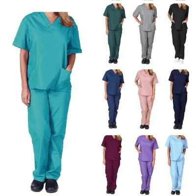 China Dropship High Quality Fashion Straight Scrub Women And V-Neck Mens Scrub Sets Women for sale