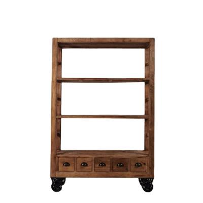 China (Other) Elm Wood Display Stand Farmhouse Adjustable Reclaimed Rustic Modern Industrial Shelf for sale