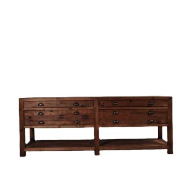 China Reclaimed Furniture Wood Reclaimed TV Cabinet Kitchen Storage Table Cupboard Handle Wooden Sideboard With Drawers for sale