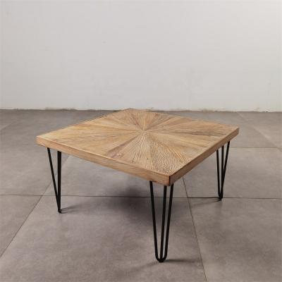 China Rustic Old Old Elm Wood Coffee Table Square Solid Wood Indoor Living Room Furniture For Living Room for sale