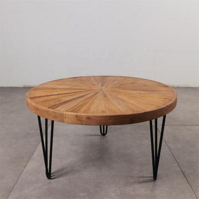 China Rustic Old Elm Wood Coffee Table Round End Table Side Table For Living Room for sale