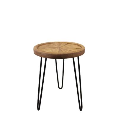 China Old Industrial Old Elm Wood Small Coffee Table Simple Round End Table Side Table Small For Living Room for sale