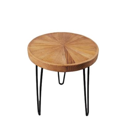 China Industrial old elm small coffee table simple round end table side table small for living room for sale