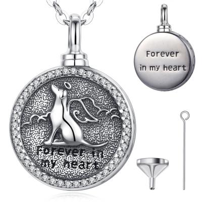 China Environmental Friendly Memorial Memory Urn Box Environmentally Friendly Keepsake Dog Cat Dog Wing Angel Pendant Necklaces for sale