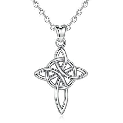 China Celtic Tasty Custom Jesus Cross Custom Jewelry 925 Sterling Silver Faith Pendant Necklace for sale