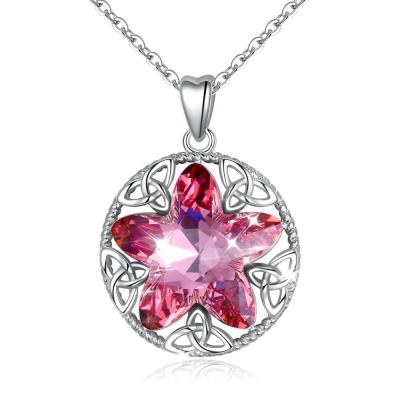 China Environmental Friendly 925 Sterling Silver Women Jewelry Star Crystal Necklace for sale