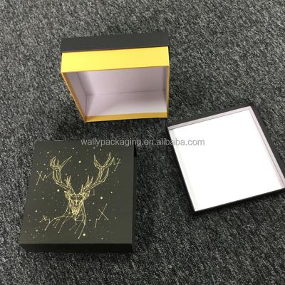 China Recycled Materials Eco Friendly Paper Custom Logo Printed Luxury Small lid with base box Gift Packaging Box gold stamping logo gift box with neck for sale