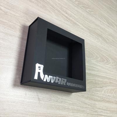 China Recycled Materials Custom Cardboard Flat Pack Folding Box Packaging Magnetic Paper Foldable Gift Box with clear window flat cardboard packaging box for sale