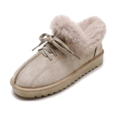 China Women Winter Interesting Shoes Cotton Plush Warm Sheepskin Slip On Flat Classic Wholesale Round Fur Warm Soft Snow Boots for sale