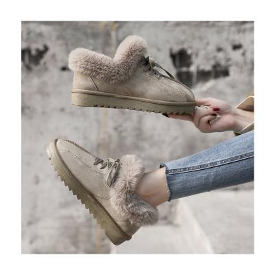 China Fashion Round Slip-On Outdoor Warm Shoes Women Winter Wholesale Flat Manufacturer Luxury Snow Boots for sale