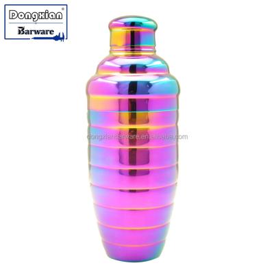 China 500ml Salon Viable Bar Craft Stainless Steel Luxe Cocktail Shaker Iridescent Rainbow Color for sale