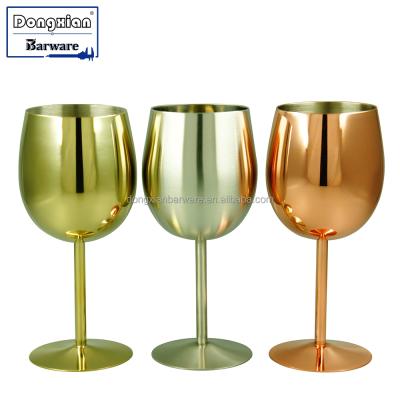 China Sustainable exquisite wine glass with durable stainless steel hardware sleek shaped for chilled wine enjoyment for sale