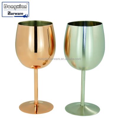 China Sustainable Stainless Steel 2Pc Copper-plated Creative Wine Glass Cup Tumblers Bar Restaurant for sale