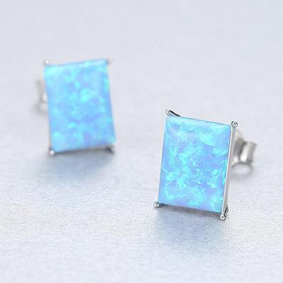 China TRENDY High Quality Party Wedding Couple Stud Earrings S925 Sterling Silver Opal Earrings For Woman for sale