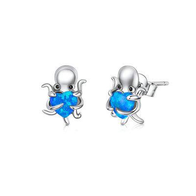 China Trendy Fashion Aliba 2021 in Spain Wholesale S925 Sterling Silver Opal Earrings for Jewelry Set for sale