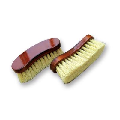 China Wood+natural bristles wholesale natural wooden horse hair bristle banana shape grooming cleaning brush for sale