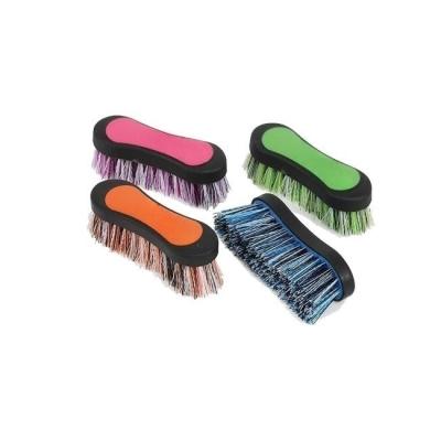 China PP+TPE WHOLESALE GROOMG HORSE HAIR PET EASYGRIP FACE HOOF CLEANING BRUSH for sale