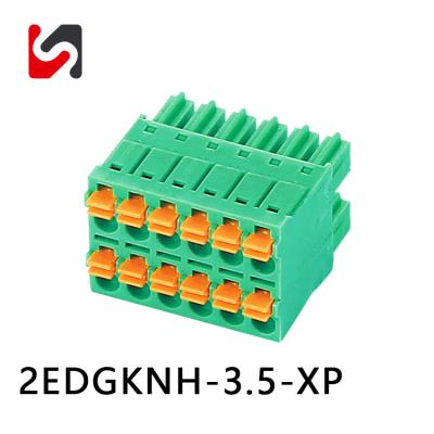 China 3.5mm 3.81mm Pitch Double Row Terminal Block With Fixing Screws Male And Female for sale