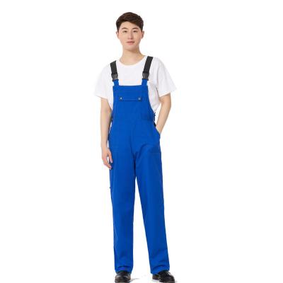 China Breathable Work Bib And Brace Overall Heavy Duty With Knee Pads Pocket Work Wear Dark Blue Craftsman Bib Brace Overall for sale