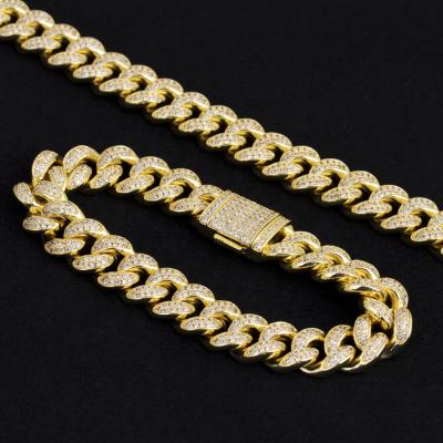 China Ice Link Hiphop KRKC Cuban Hip Hop Jewelry 8inch 12mm Width 14k 18k White Gold Plated Cuban Chain Bracelet Custom Made for sale