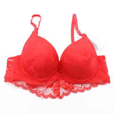 China Binfen New Style Solid Color Breathable Custom Lace Hollow Out Cotton Lift Up Women's Bra for sale