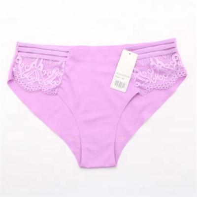 China High Quality Antibacterial Purple Girls Lace Up Seamless Panties for sale