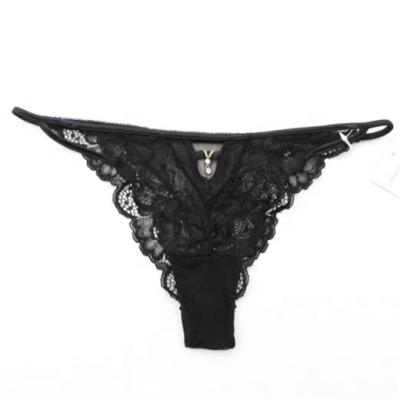 China Sexy Antibacterial Lace Hollow Out Lingerie Thongs Sexy Elegant Seamless Panties for sale