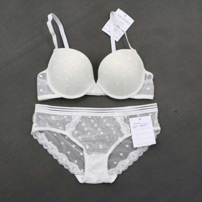 China New arrival QUICK DRY mesh lace perspective dot printed push up women bra and sexy panties sets for sale