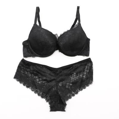 China Binfen Breathable Custom High Heavy Lift Lace Hollow Out Sexy Women Bra And Brief Sets for sale