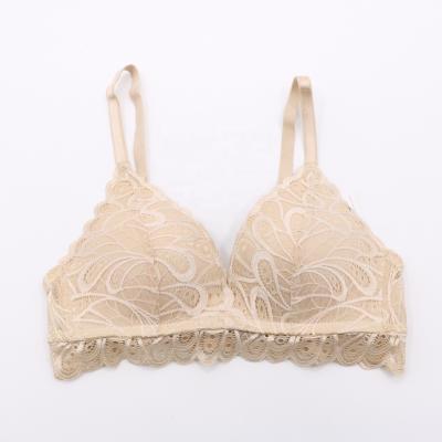 China Binfen QUICK DRY High Quality Seamless Solid Lace Hollow Out Wire Free Women Underwear Bra for sale