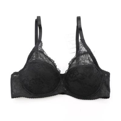 China Fashion QUICK DRY high quality custom made lace hollow out solid color women sexy underwear bra for sale