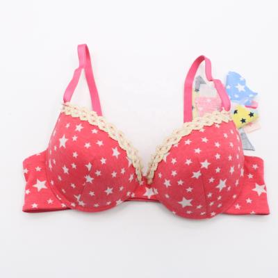 China Binfen QUICK DRY High Quality Custom Stars Printed Lace Underwear Female Bra for sale